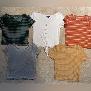 American Eagle Vtg Vintage AE Y2K cropped shirts lot Small